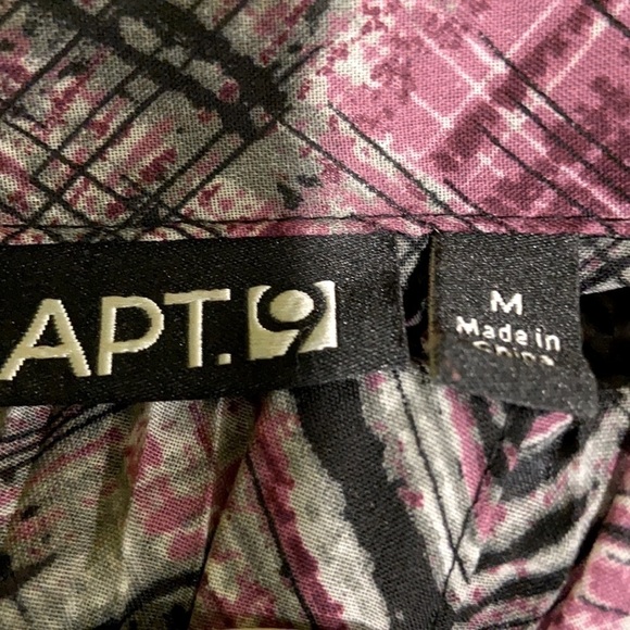 Apt 9 Ruffled Blouse Purple and Black Medium - Picture 7 of 11